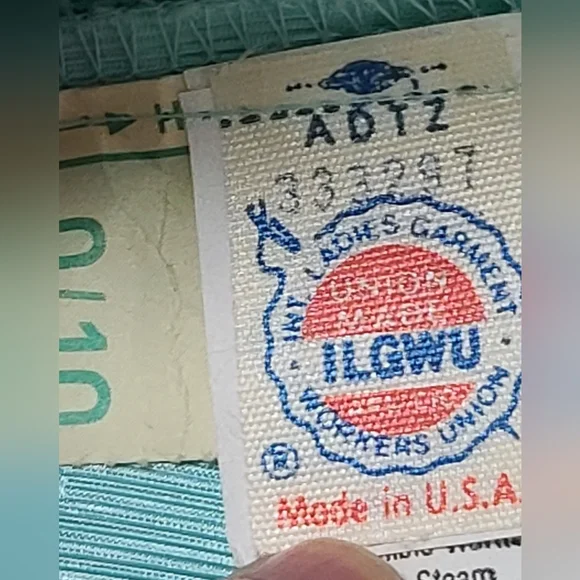 Elegant Aqua Off-Shoulder Gown, Vintage, Made In USA, Union Tag, 80's - Picture 11 of 16